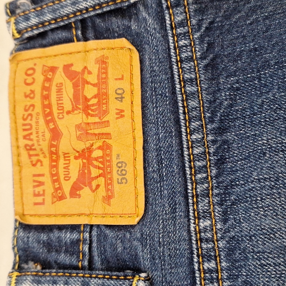 Levi's 569 Jorts Relaxed Fit Sz 40 Mens Denim Shorts 12" Inseam Med Wash Skater‎